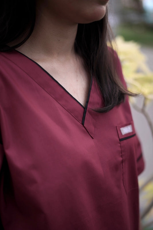 Executive Maroon Unisex Cotton Scrubs