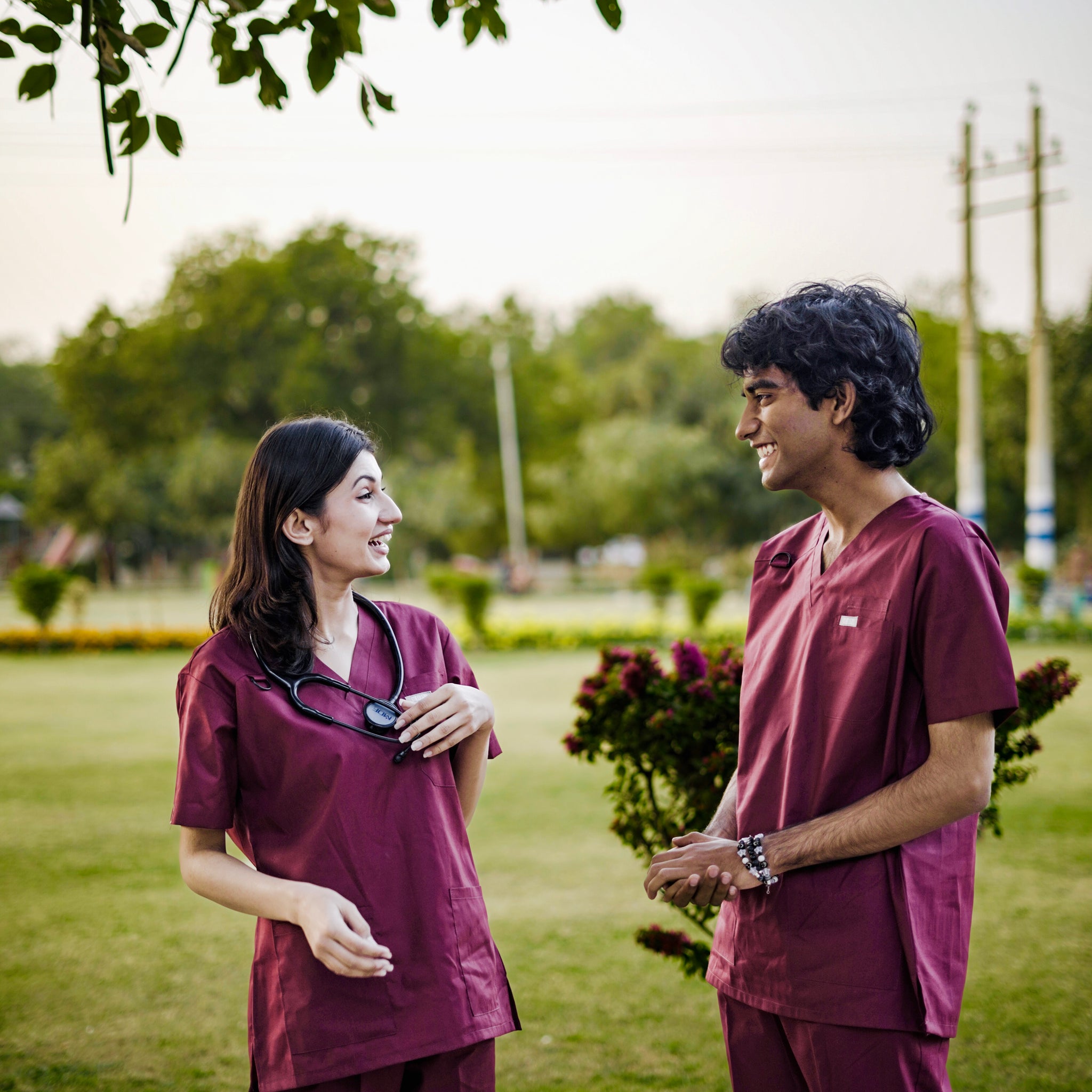 Cardina- Maroon Cotton Unisex Scrubs Straight Bottom