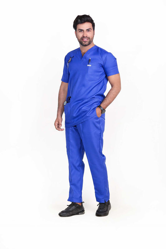 Pacific Royal Blue Wrinkle Free Unisex Scrubs