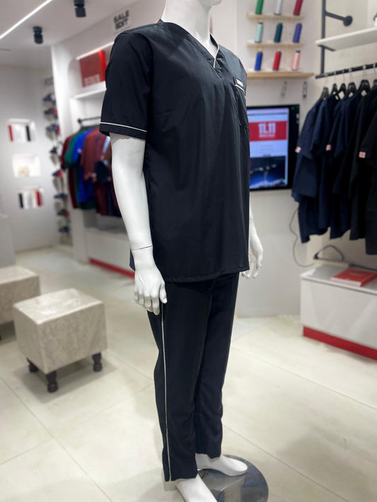 Executive Black Unisex Cotton Scrubs