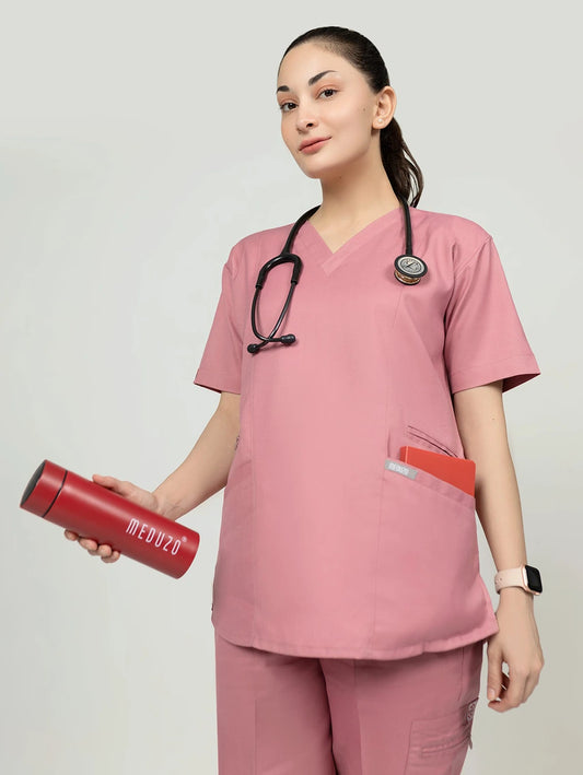 Lumiere- Pink Cotton Blended Scrubs