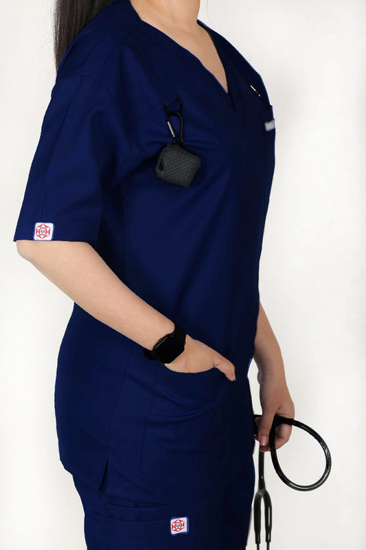 Mariner- Navy Blue Cotton Unisex Scrubs Straight Bottom