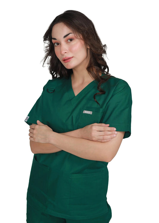 Pine Green Unisex Cotton Scrubs