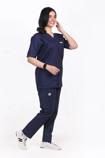 Prudence- Navy Blue Wrinkle Free Unisex Scrubs