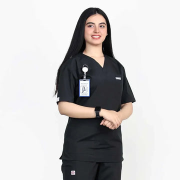 Raven Black Wrinkle free Unisex Scrubs
