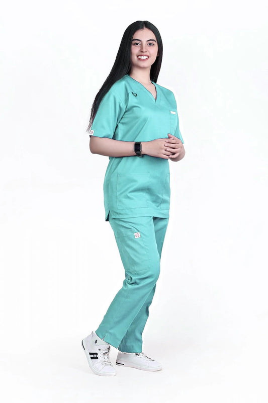 Sapience Turquoise Unisex Cotton Scrubs